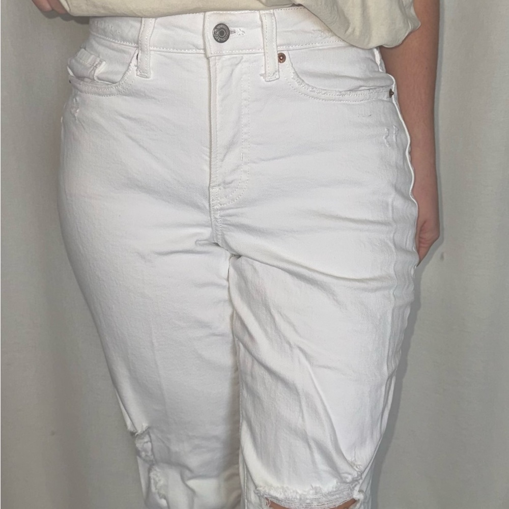 Old Navy Women's White Distressed Jeans